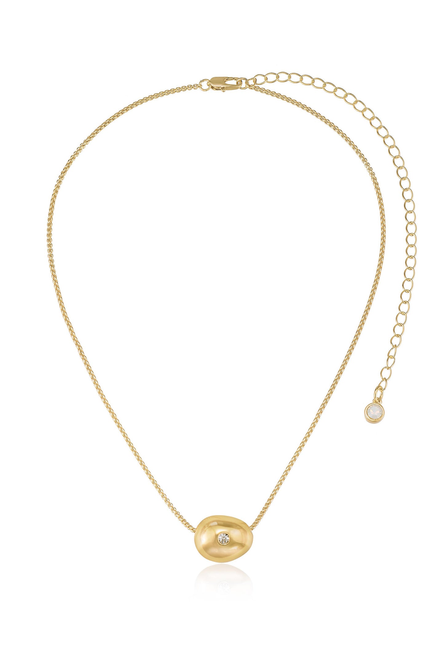 Crystal Dot 18k Gold Plated Pendant Necklace full