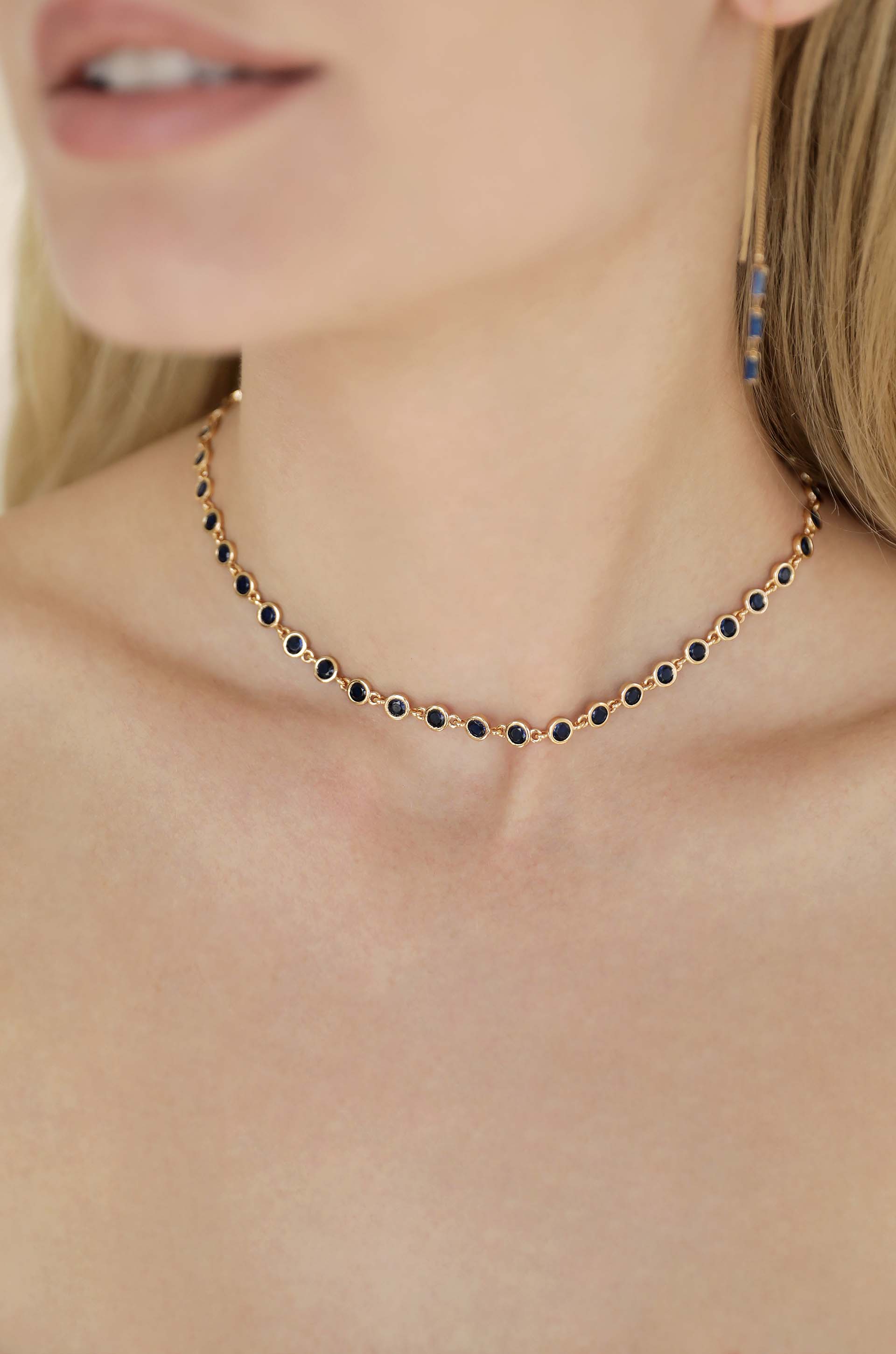 Triple Stacked Beaded Chain Necklace | Caitlyn Minimalist 18K Gold