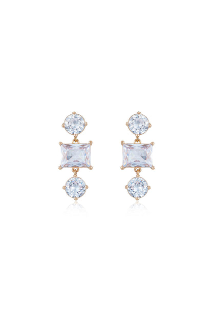 Shine On 18k Gold Plated Crystal Dangle Earrings