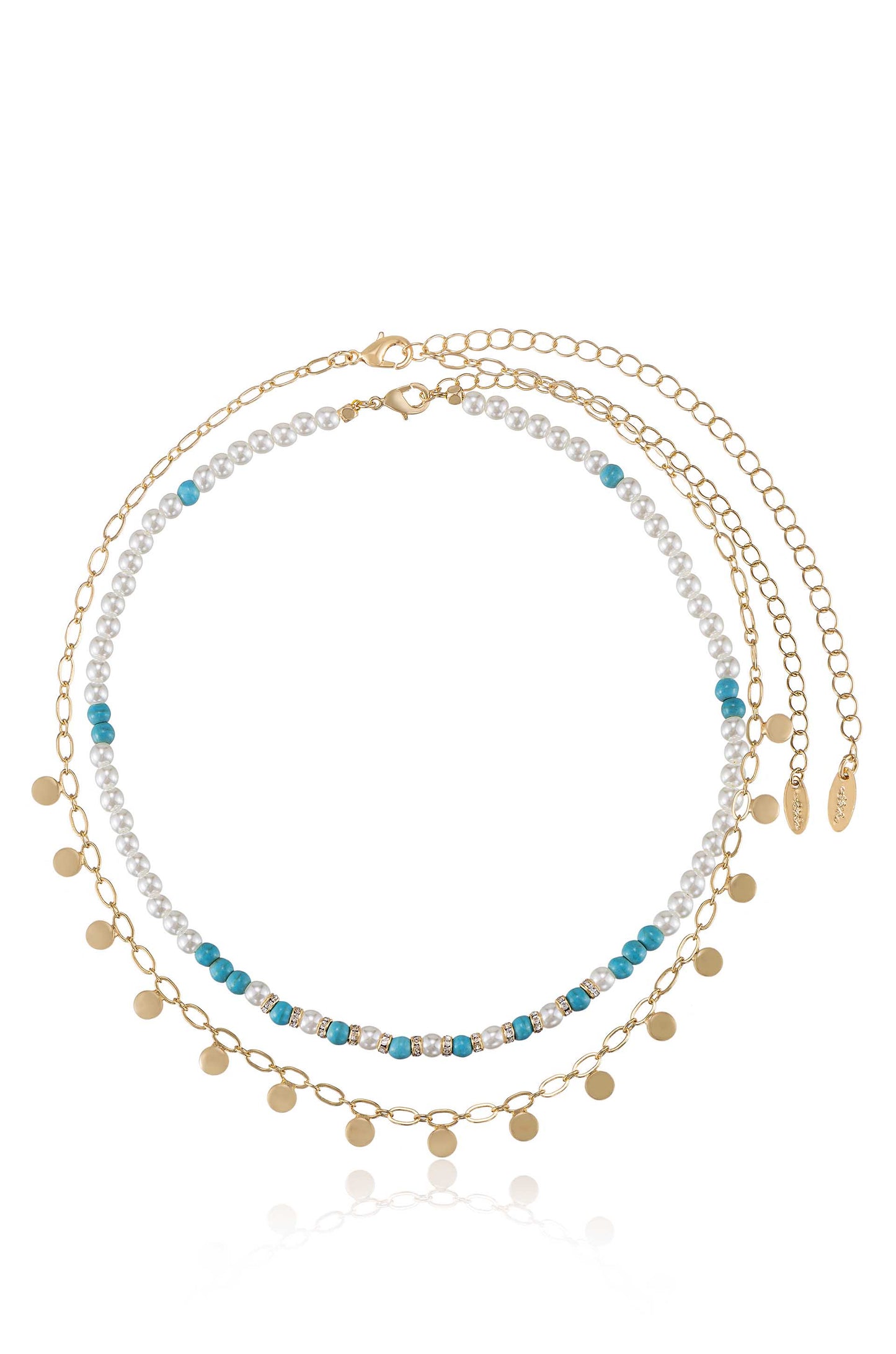 Morocco Turquoise Beaded 18k Gold Plated Necklace Set