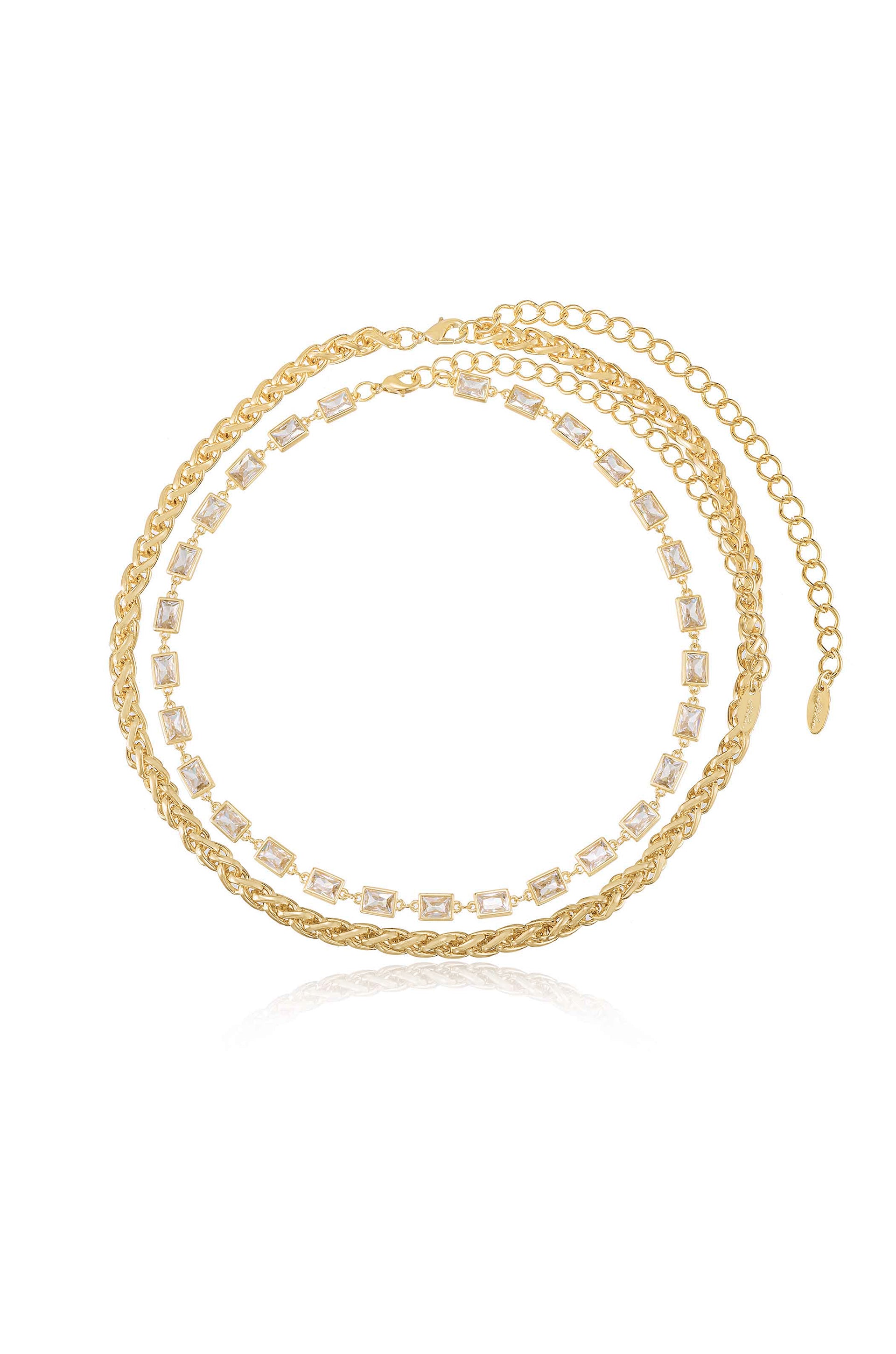 Double Trouble Crystal & Chain Necklace Set