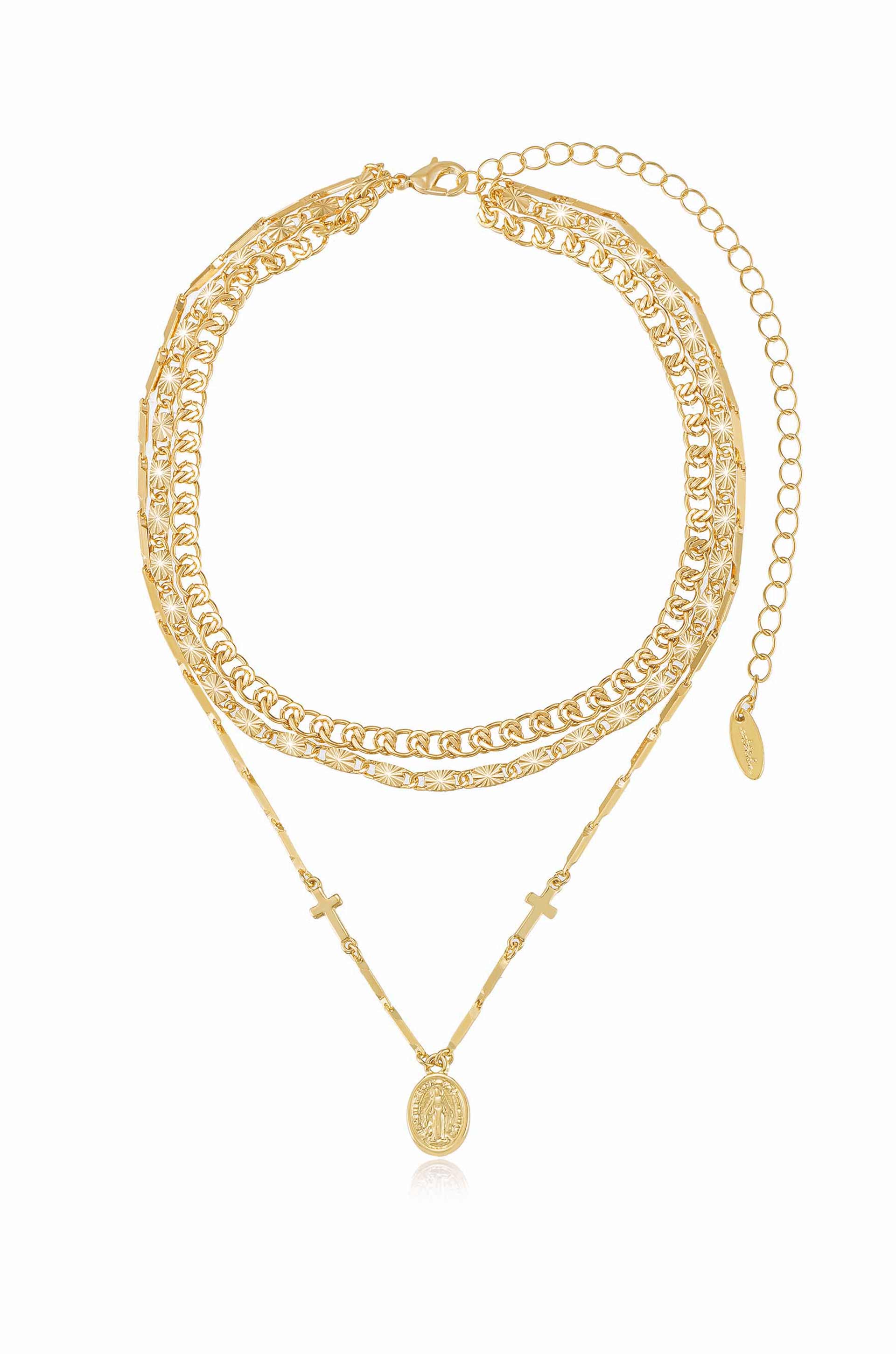 Mixed Layers 18k Gold Plated Necklace full