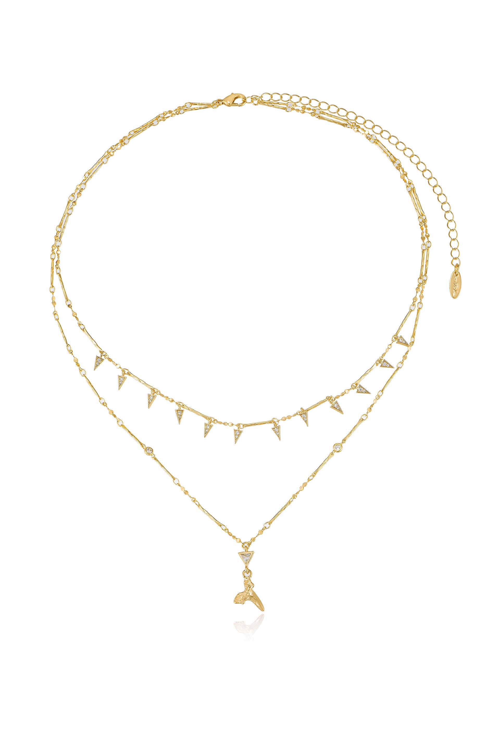 Layered Shark Tooth Necklace full