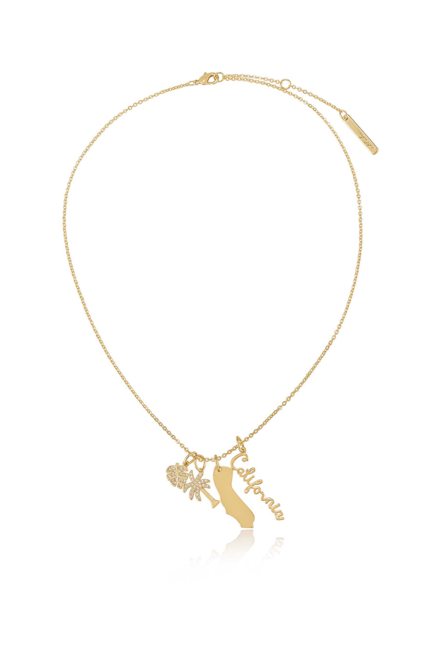 California Cool 18k Gold Plated Interchangeable Charm Necklace full