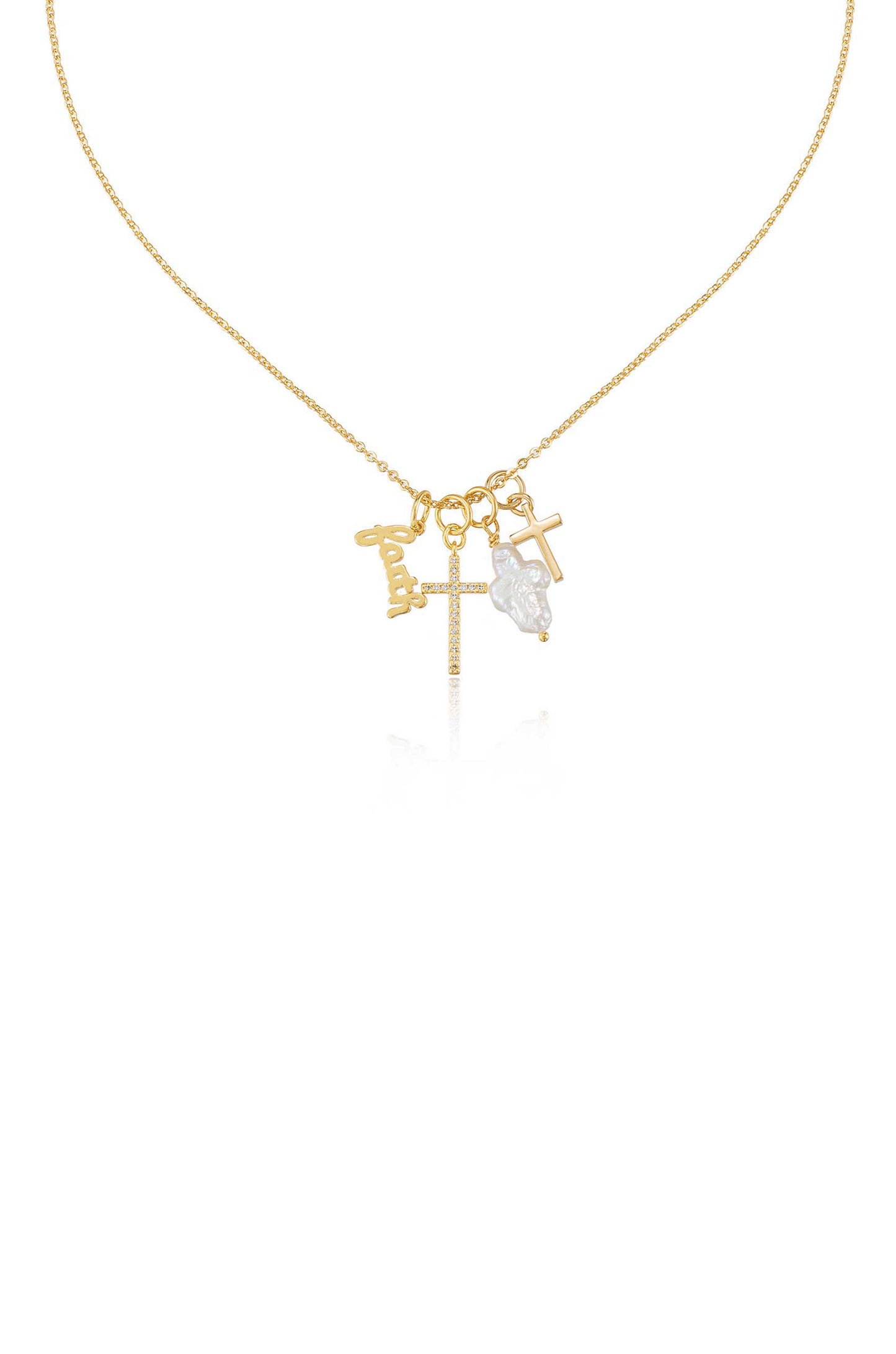 Gotta Have Faith 18k Gold Plated Interchangeable Charm Necklace