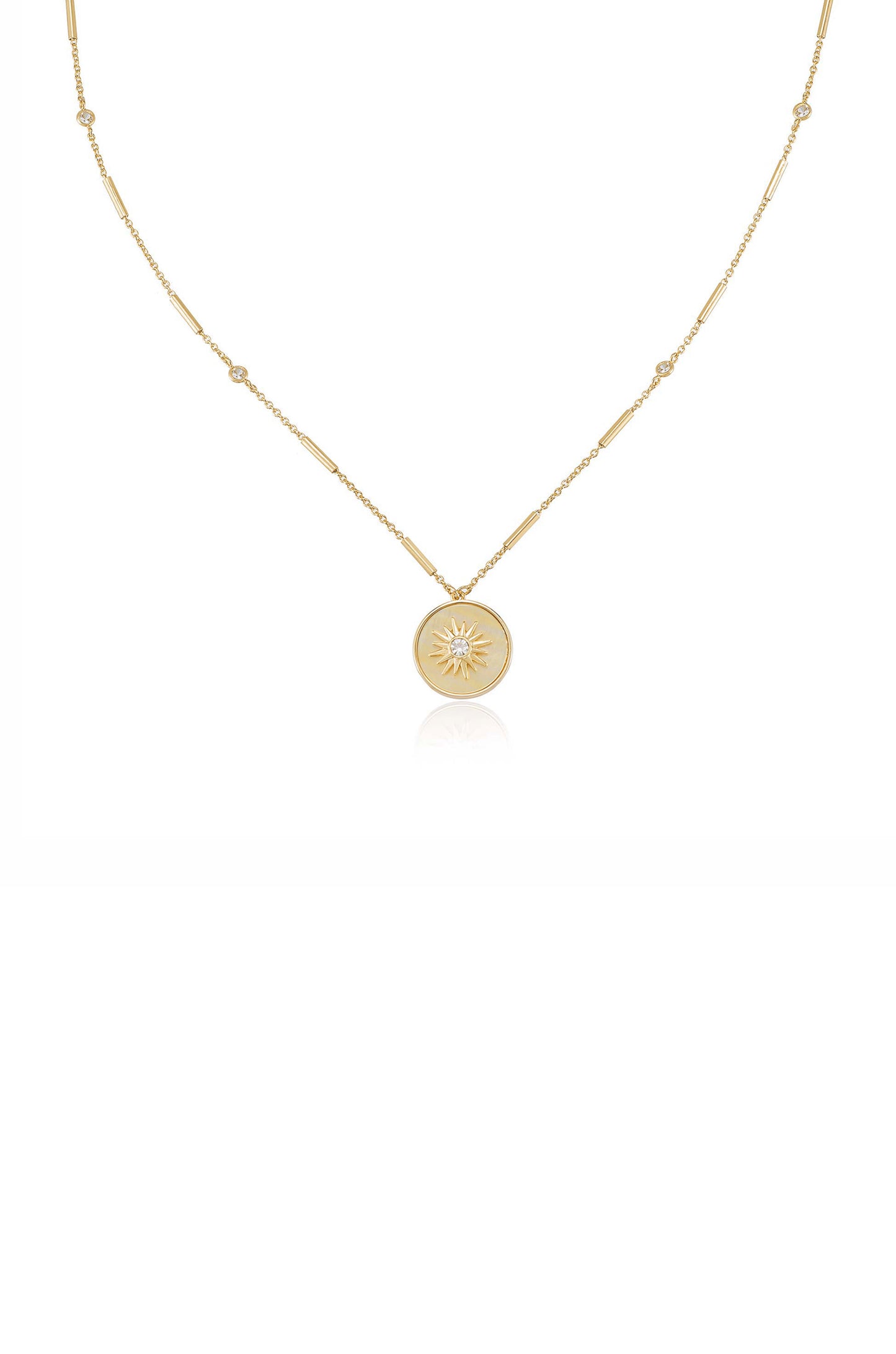 Apollo Mother of Pearl 18k Gold Plated Pendant Necklace
