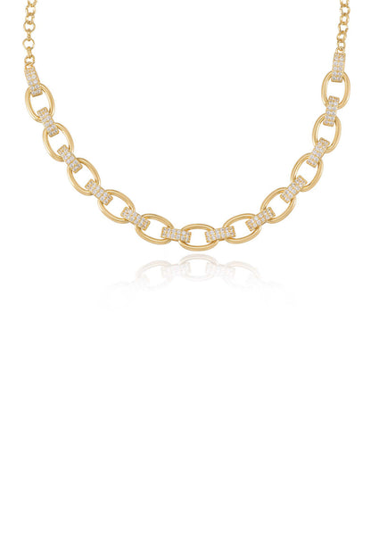 Empowered Crystal & 18k Gold Plated Chain Link Necklace