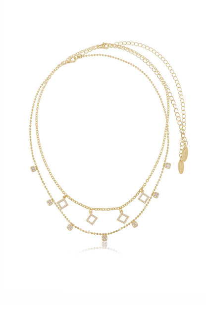 Crystaline 18k Gold Plated Necklace Set full