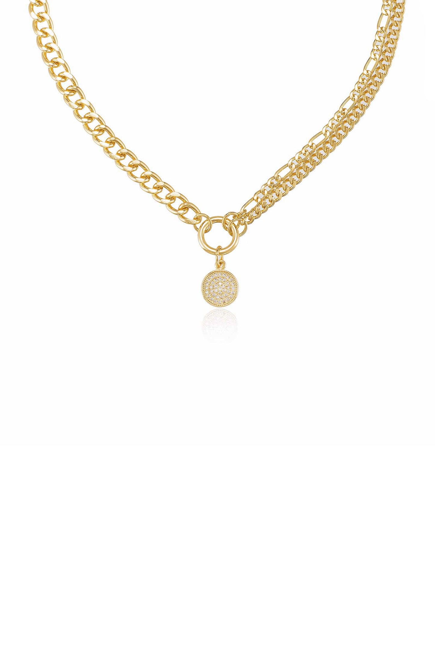 Three Chains 18k Gold Plated Necklace