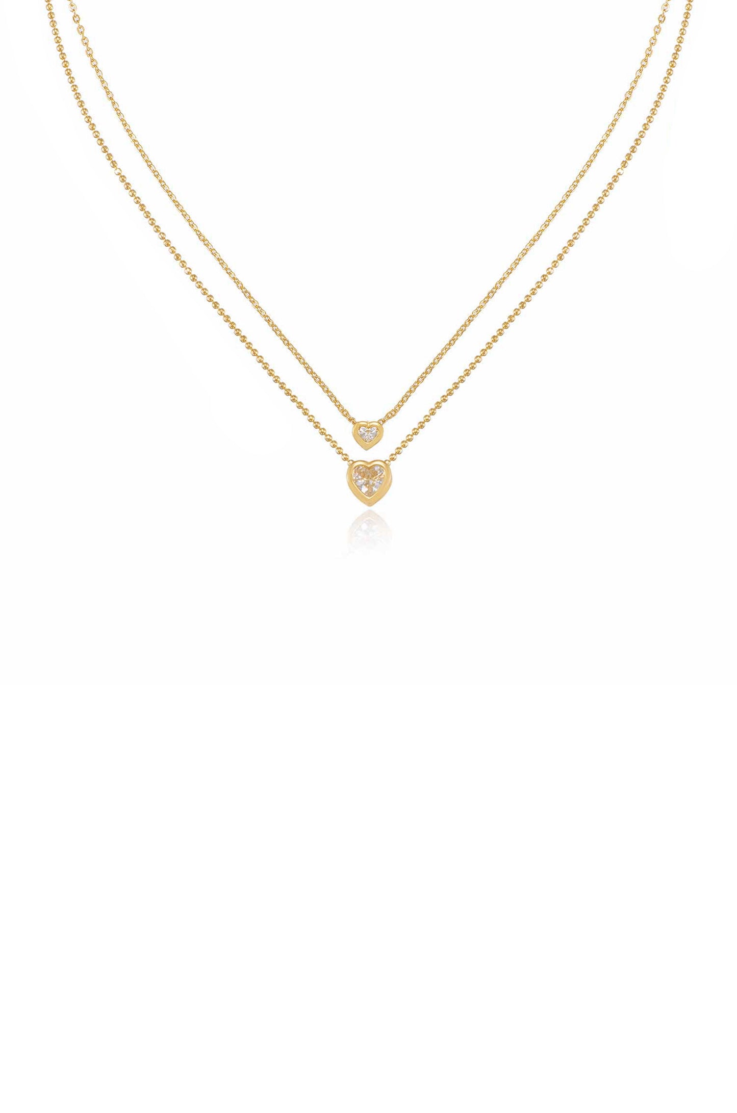 Dainty Chain and Crystal Layered Necklace Set