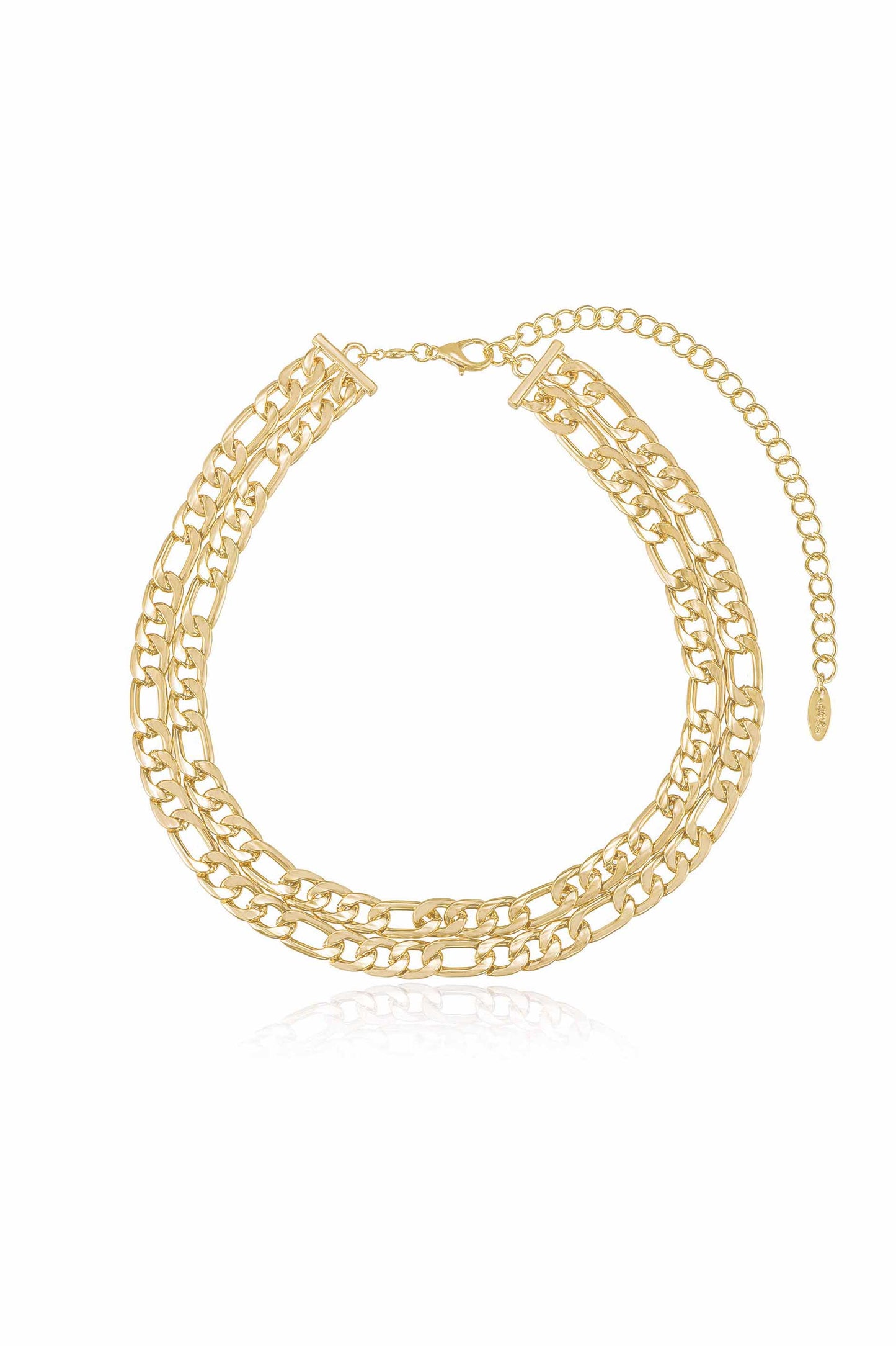 Double Linked 18k Gold Plated Chain Necklace full