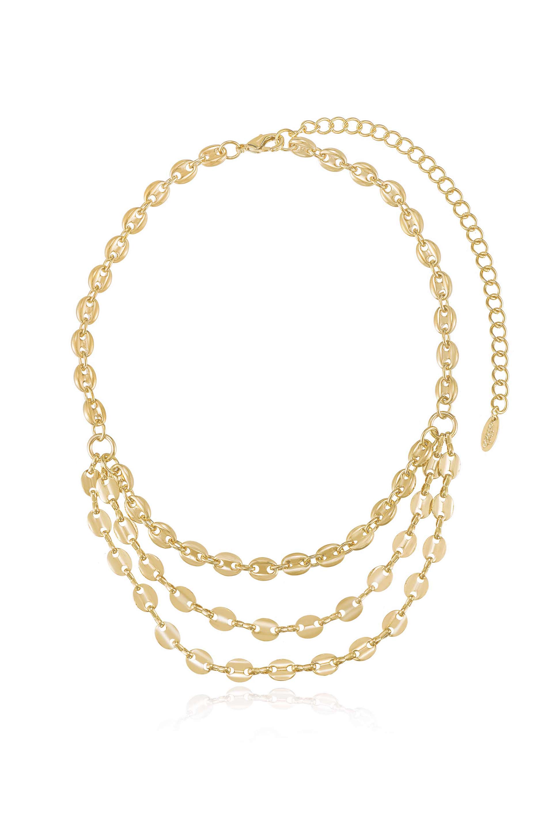 Easy Layers Triple Chain 18k Gold Plated Necklace full