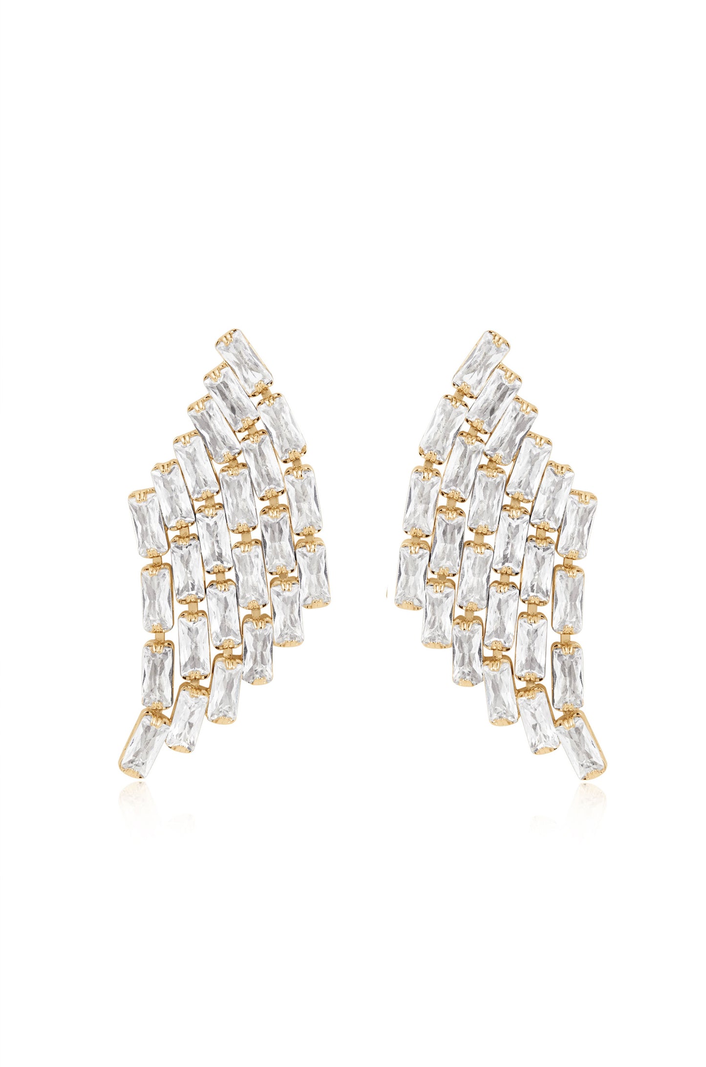 Angel Wing 18k Gold Plated Crystal Earrings