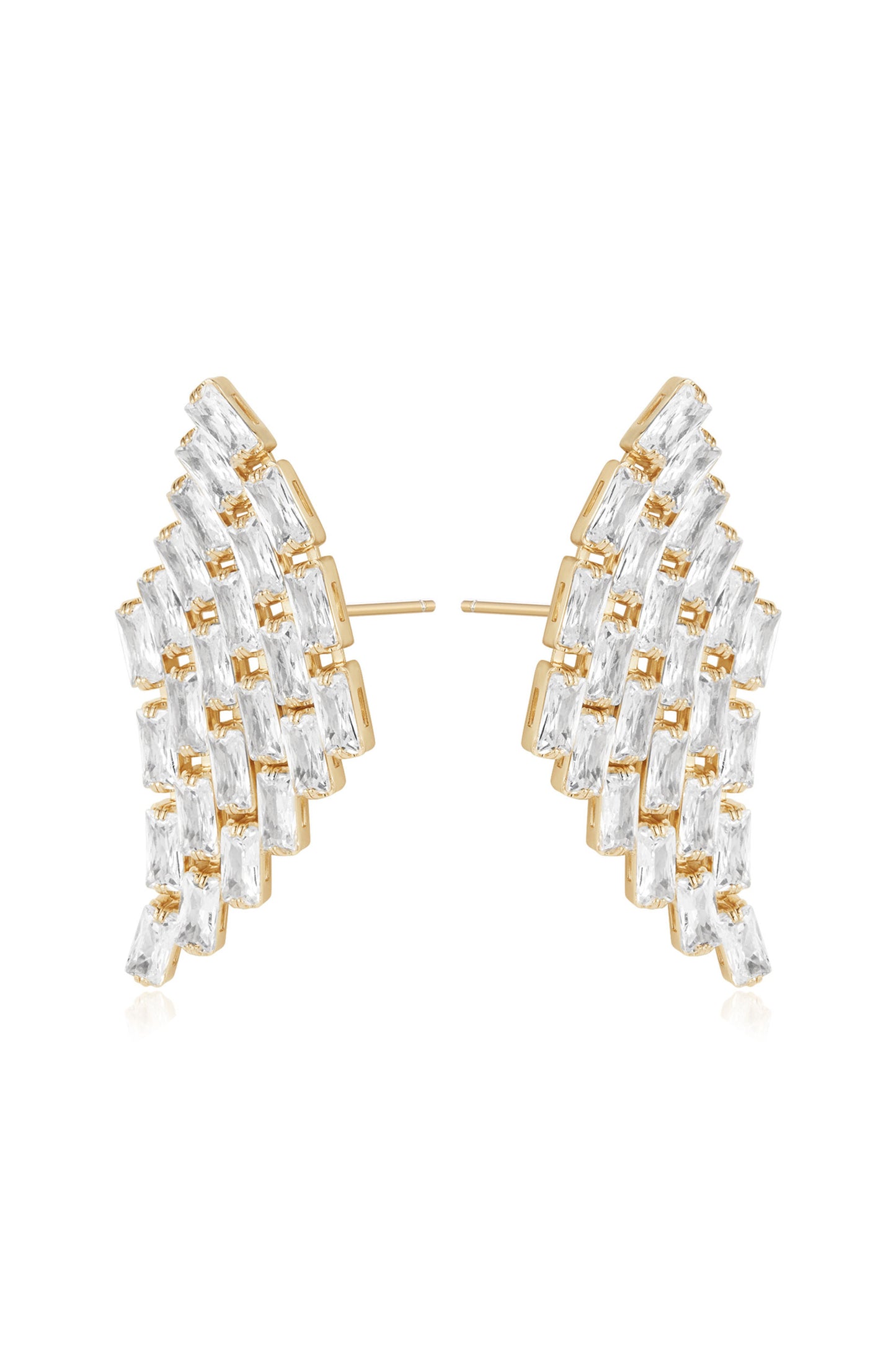 Angel Wing 18k Gold Plated Crystal Earrings side