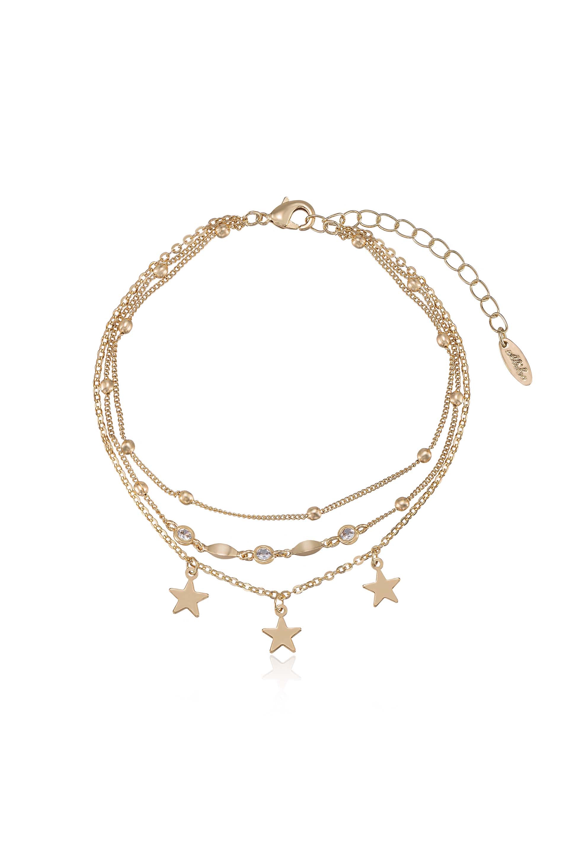 Star Searcher Anklet in gold