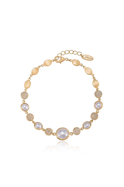 Pearl Globe Trotter 18k Gold Plated Anklet