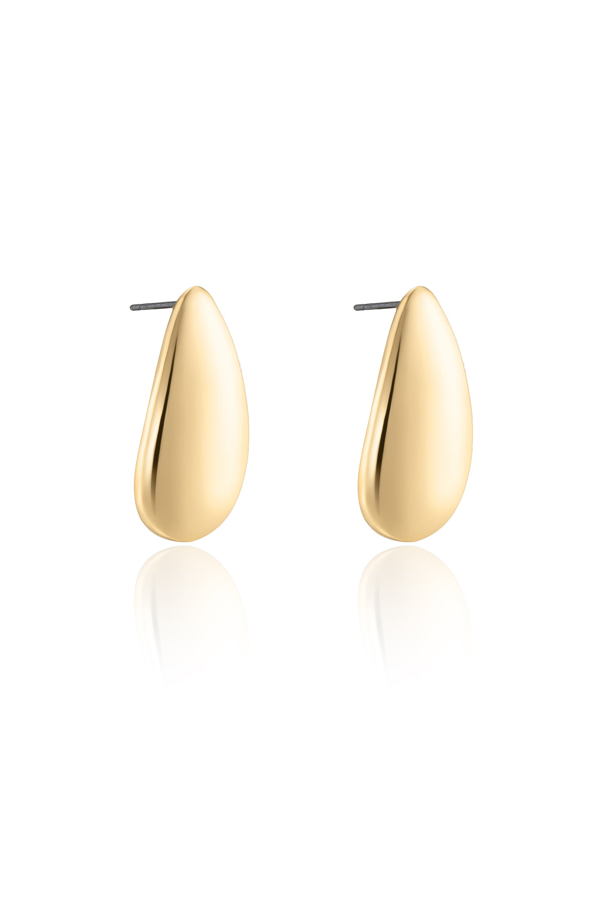 Golden Teardrop Earrings side