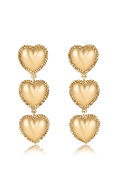 Golden Love Drop 18k Gold Plated Dangle Earrings