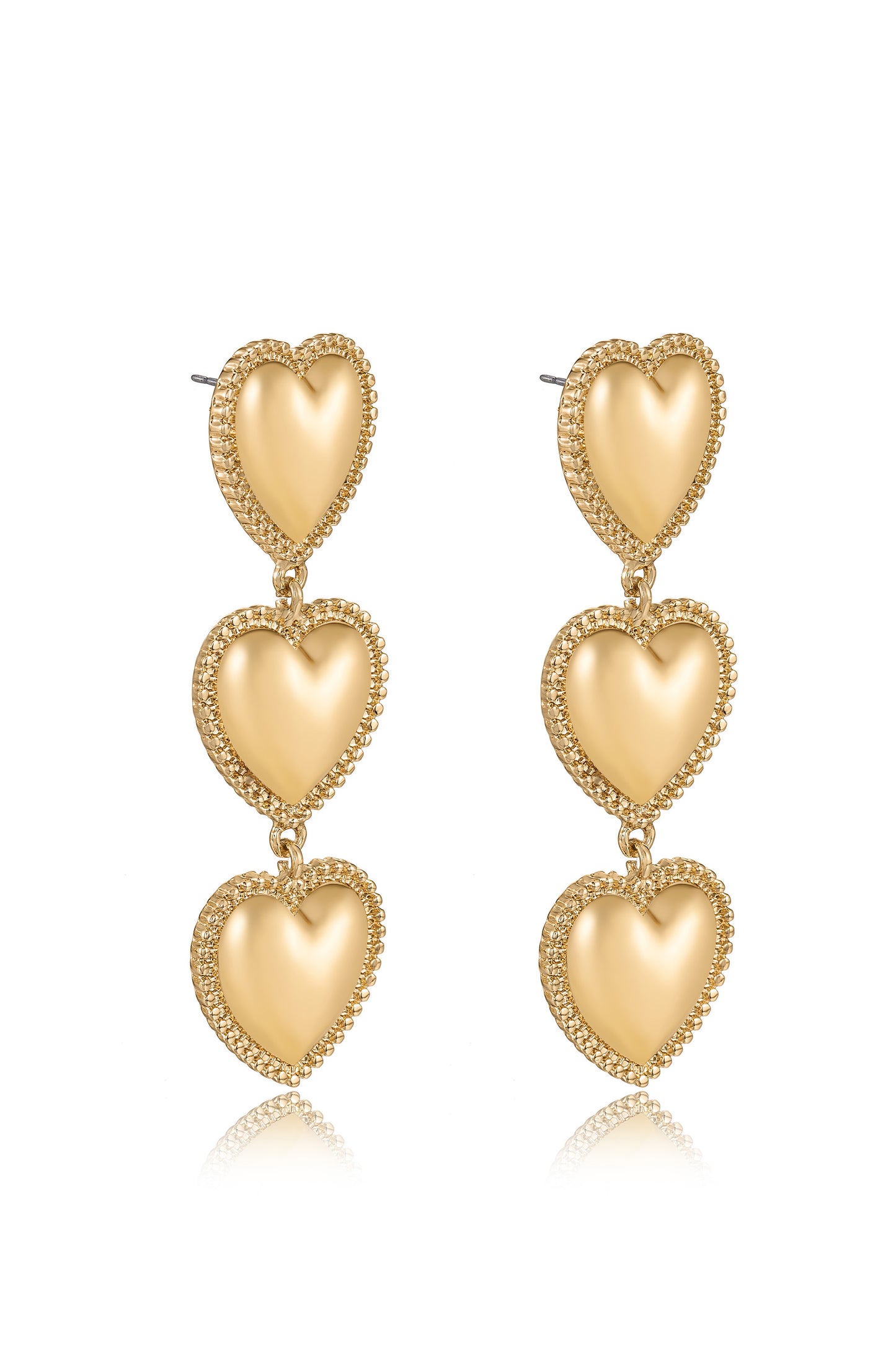 Golden Love Drop 18k Gold Plated Dangle Earrings side