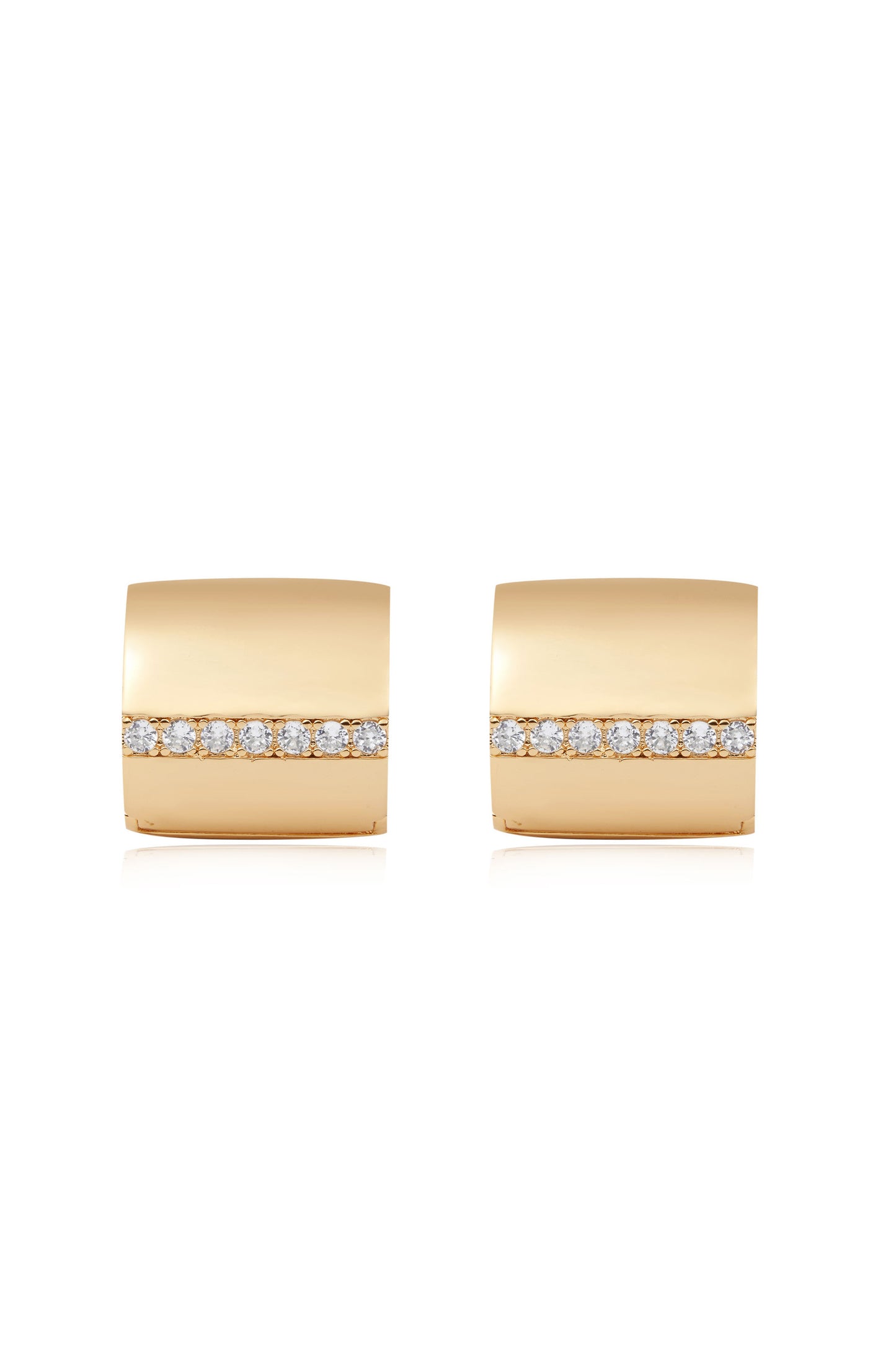 Rolled Up 18k Gold Plated Stud Earrings front