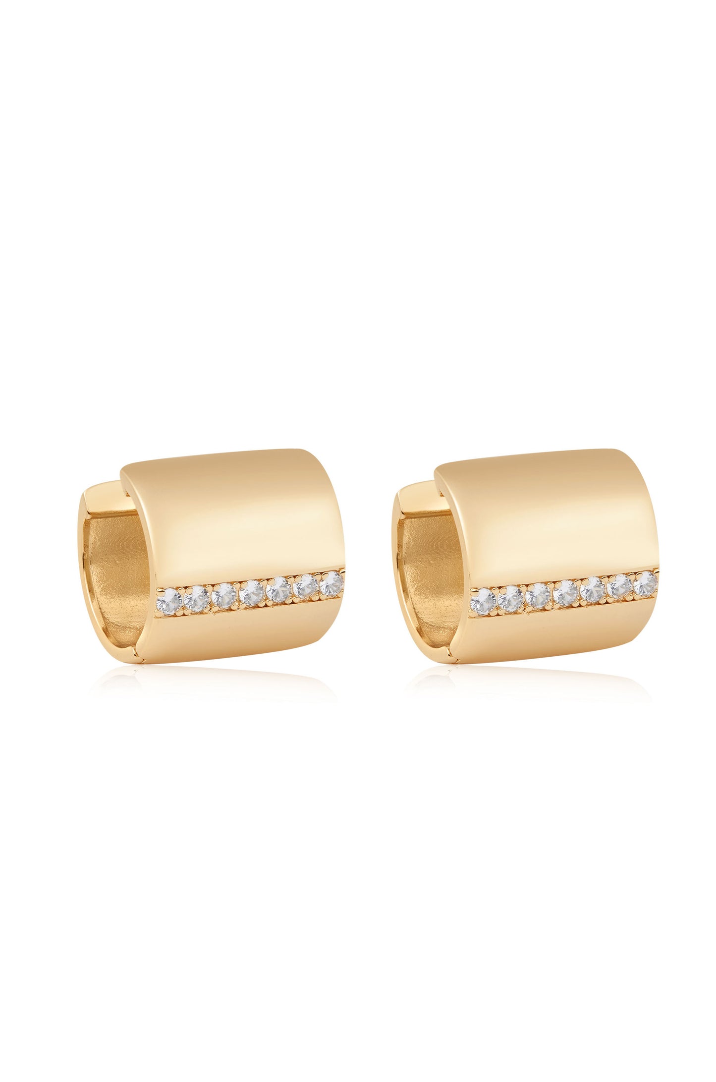 Rolled Up 18k Gold Plated Stud Earrings side