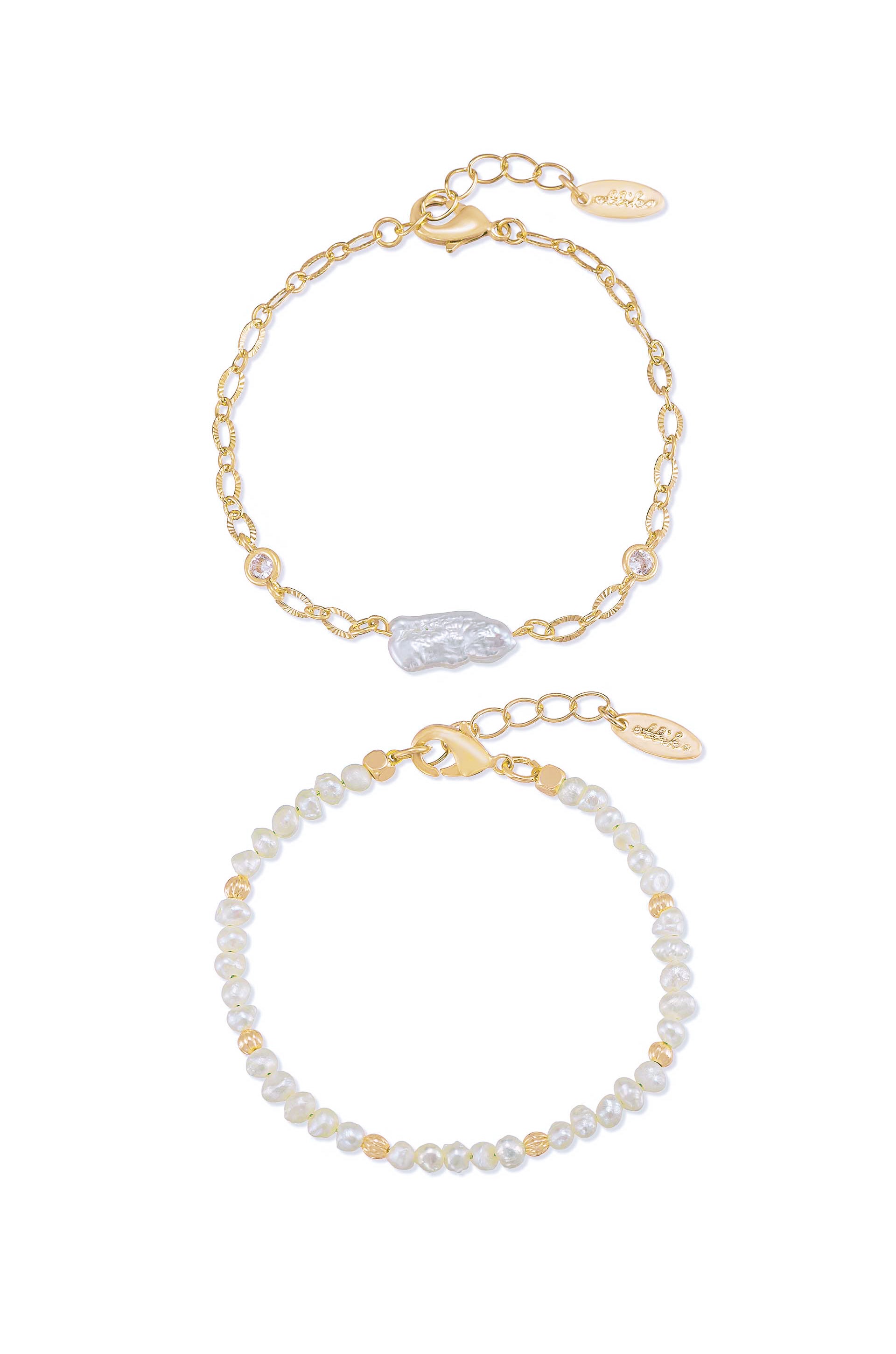 Pretty in Pearls 18k Gold Plated Bracelet Set