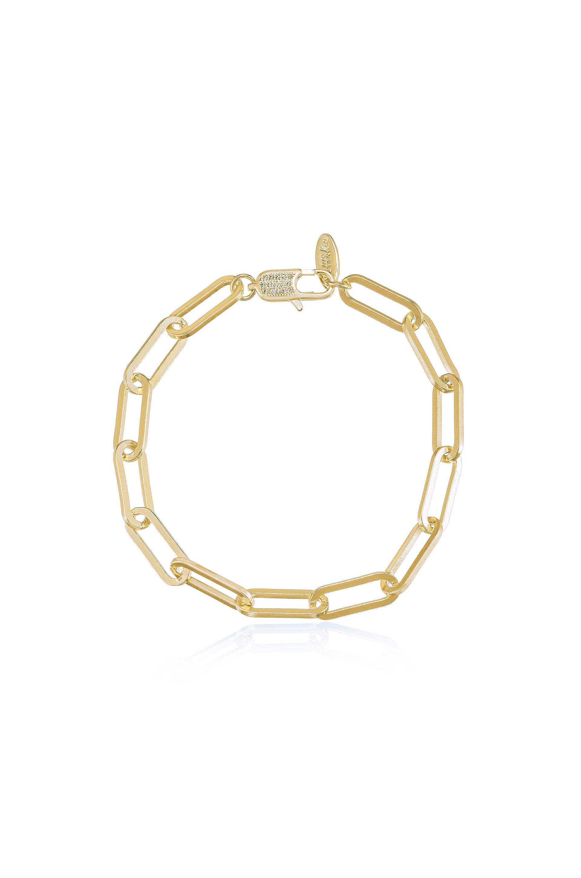 Interlinked 18k Gold Plated Chain Bracelet