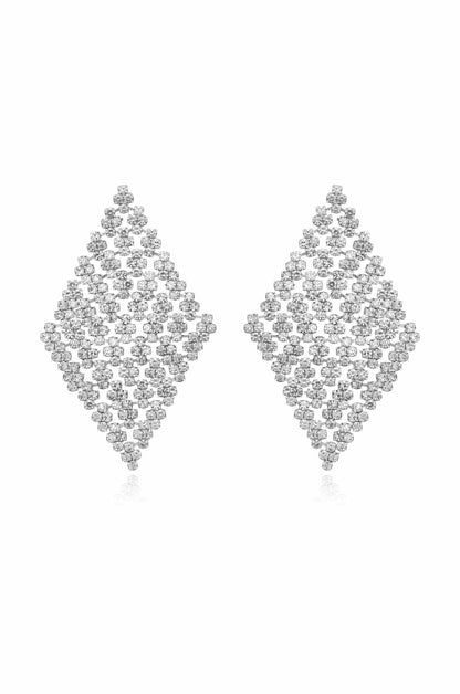 Swinging Crystal & Silver Plated Earrings