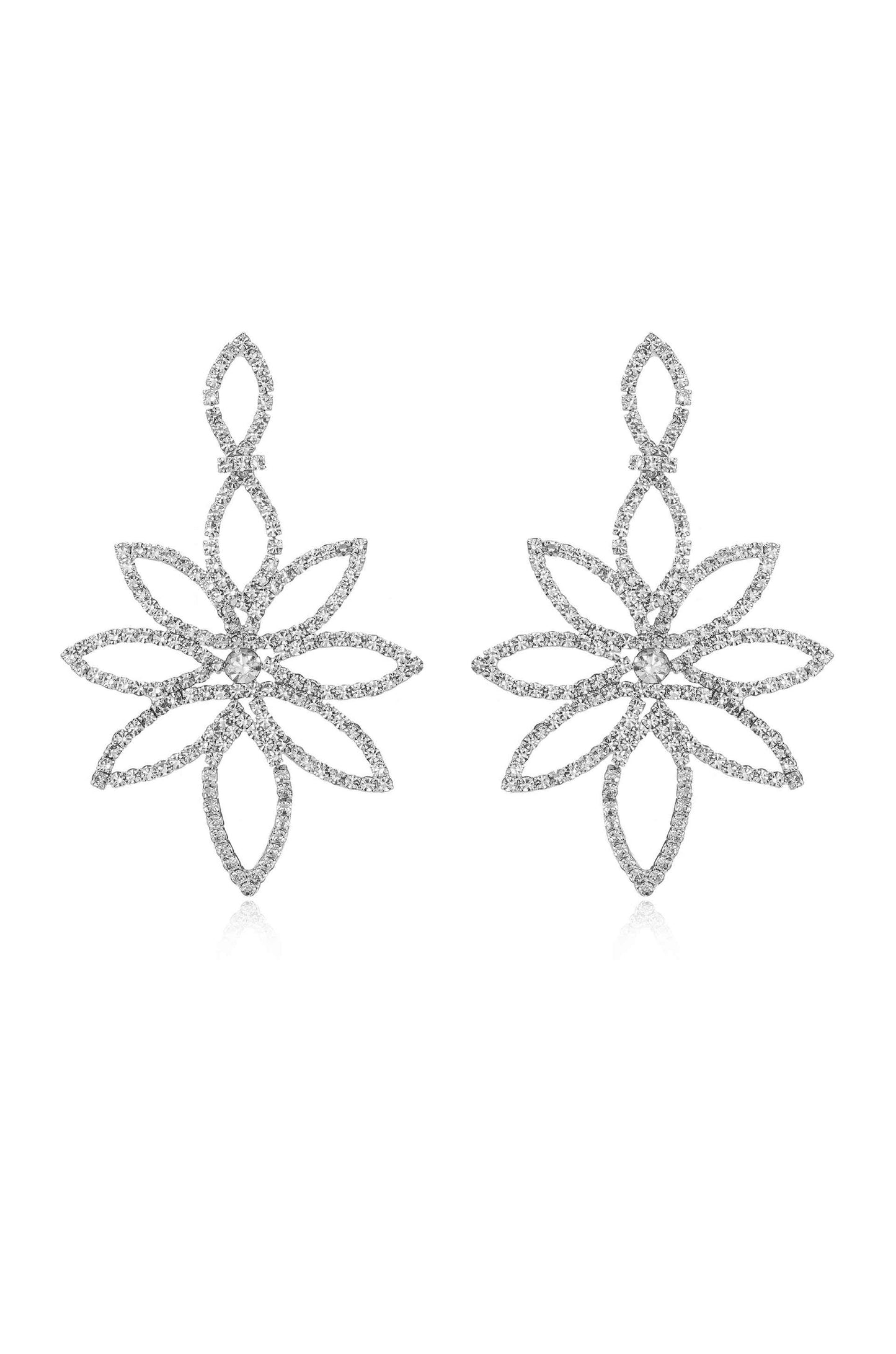 Crystal Bouquet Silver Plated Earrings