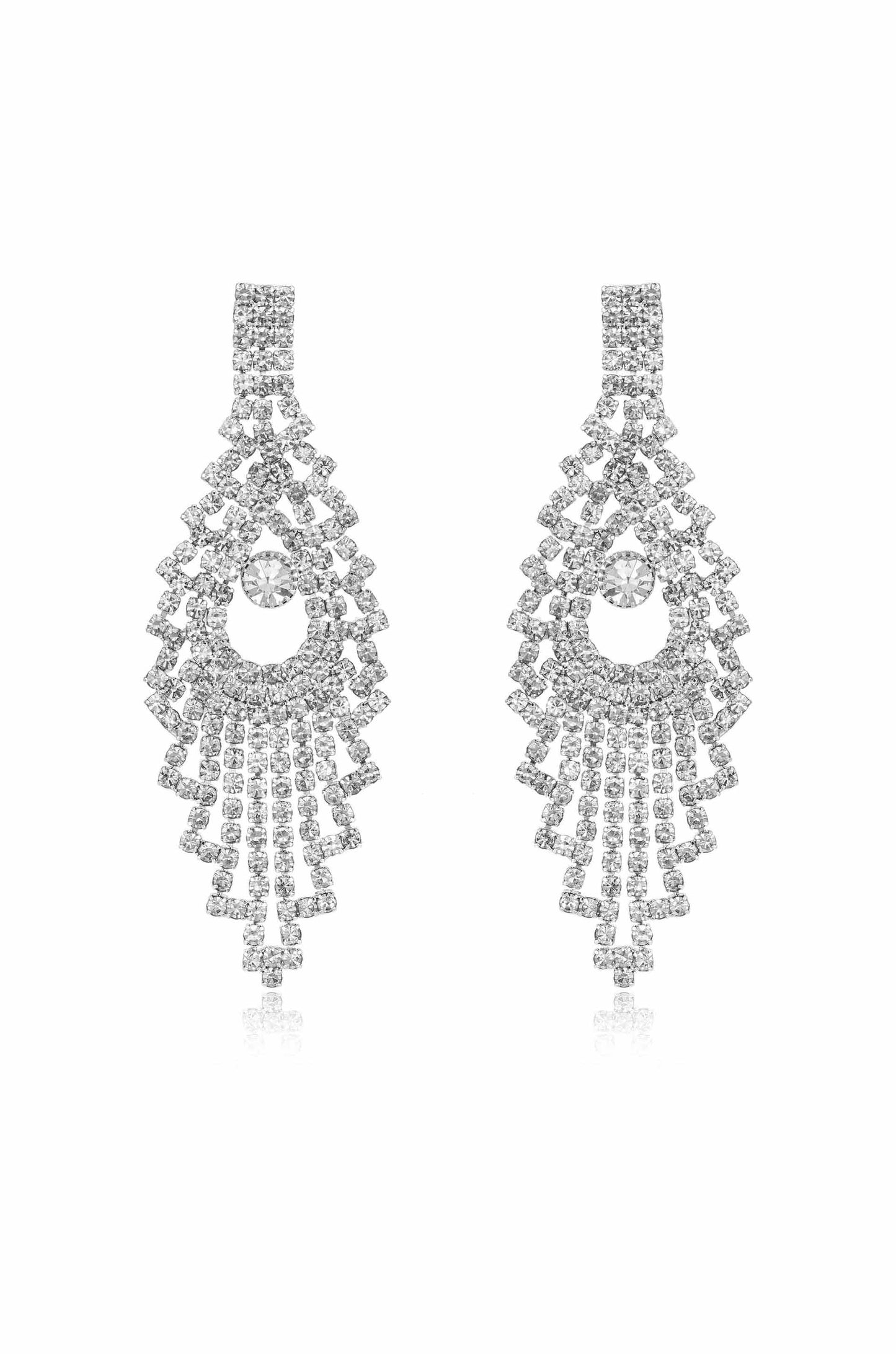 Charming Chandelier Crystal & Silver Plated Earrings