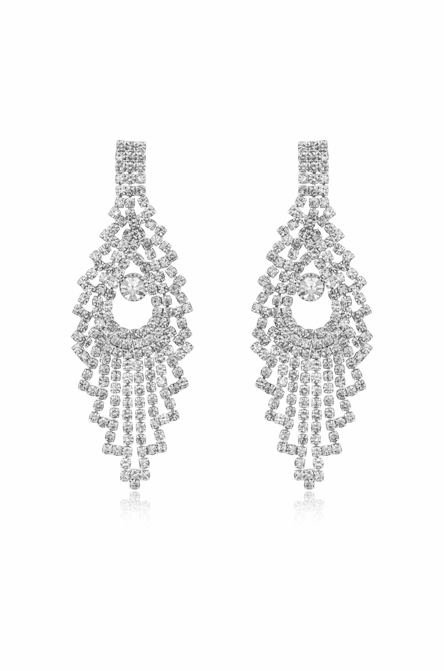 Charming Chandelier Crystal & Silver Plated Earrings