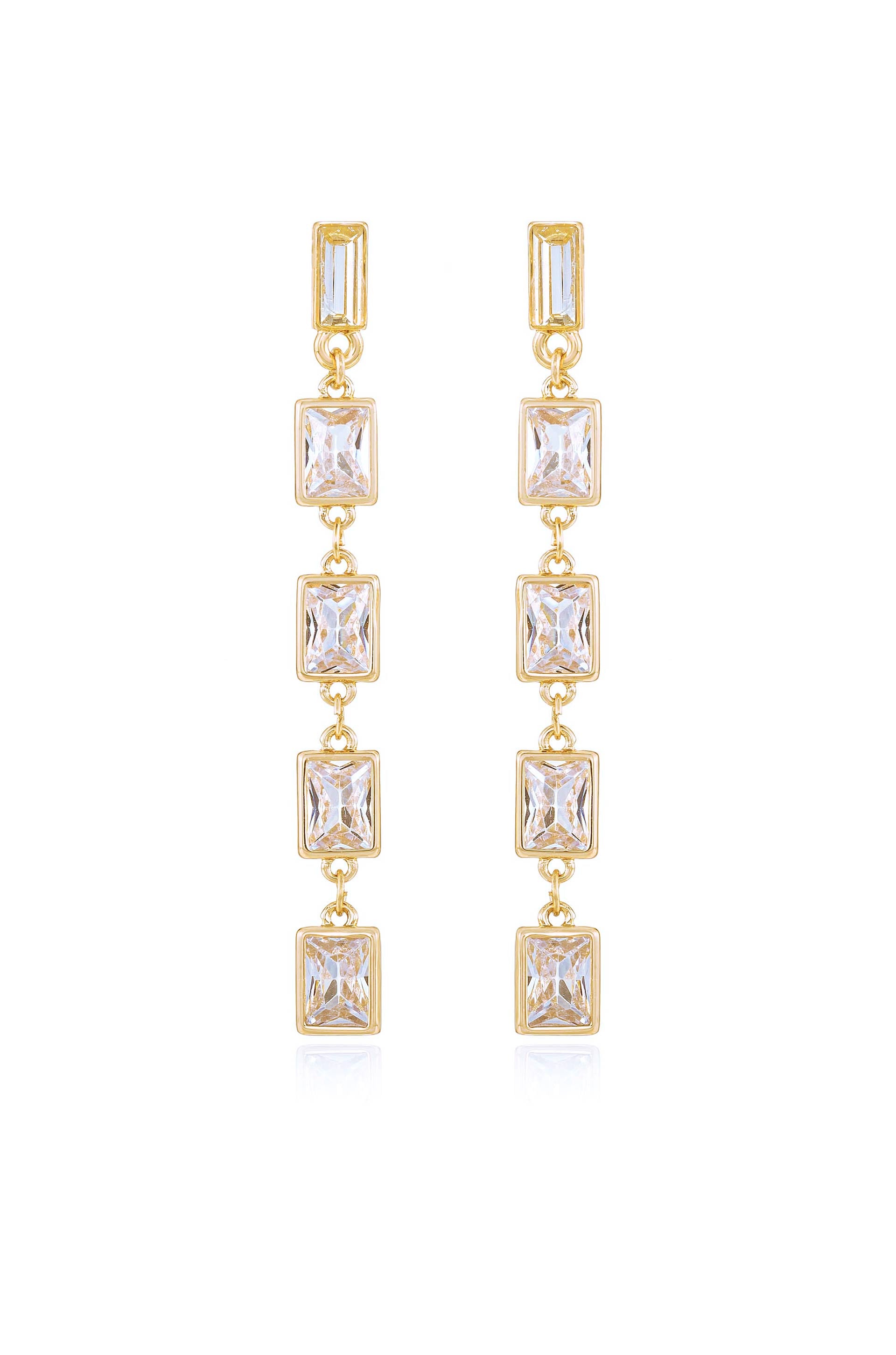 Cleo Crystal Drop 18k Gold Plated Earrings
