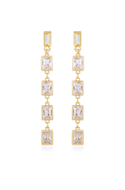 Cleo Crystal Drop 18k Gold Plated Earrings