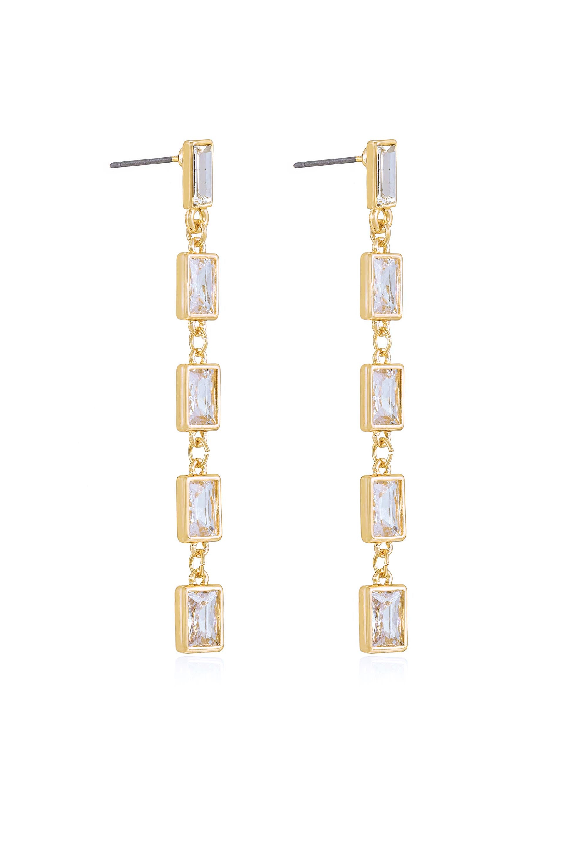 Cleo Crystal Drop 18k Gold Plated Earrings side