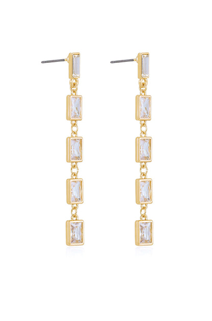 Cleo Crystal Drop 18k Gold Plated Earrings side