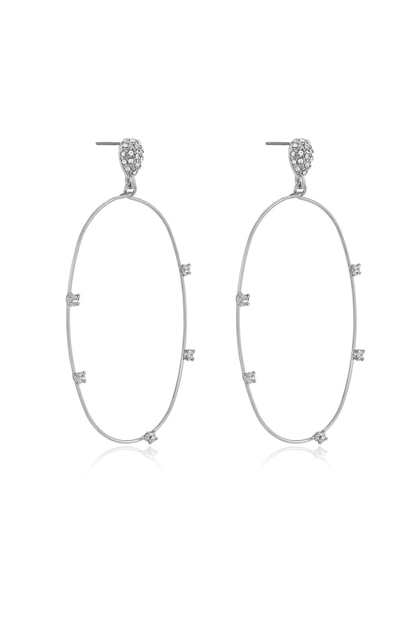 Delicate Crystal Large Oval Hoop Earrings Second