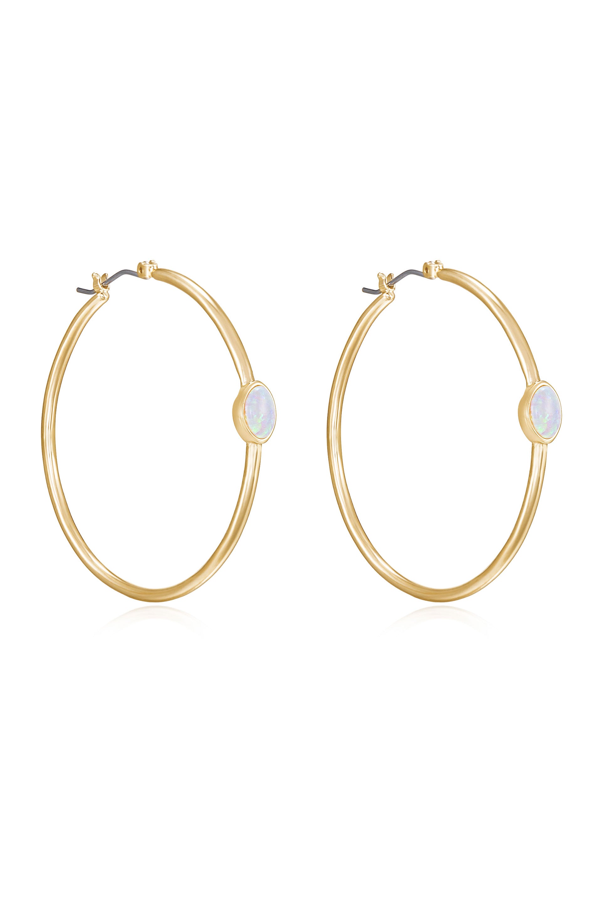 A Drop of Opal Hoop 18k Gold Plated Earrings side