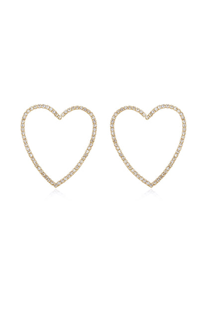 Open Your Heart Crystal 18k Gold Plated Hoop Earrings