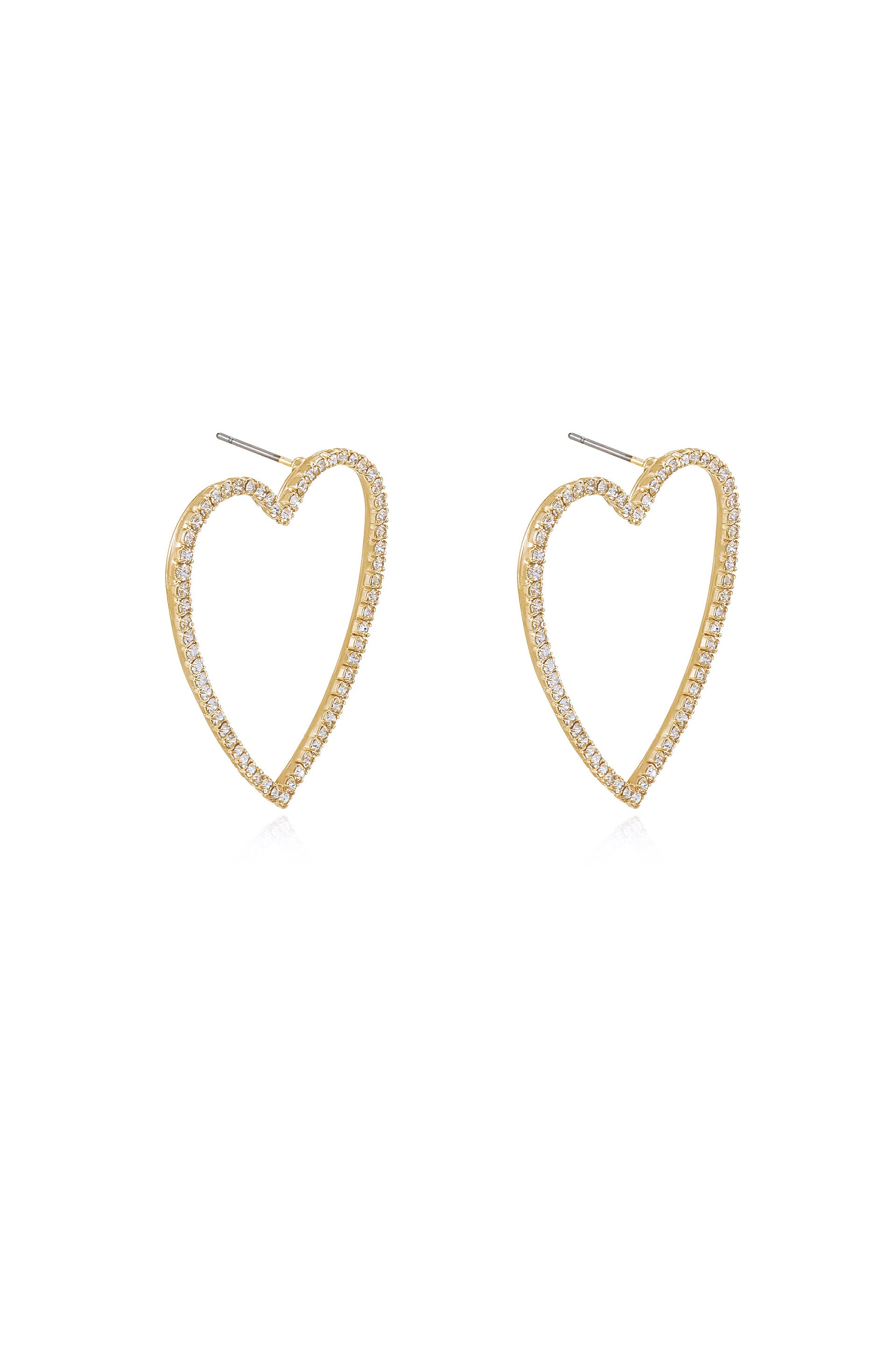 Open Your Heart Crystal 18k Gold Plated Hoop Earrings side