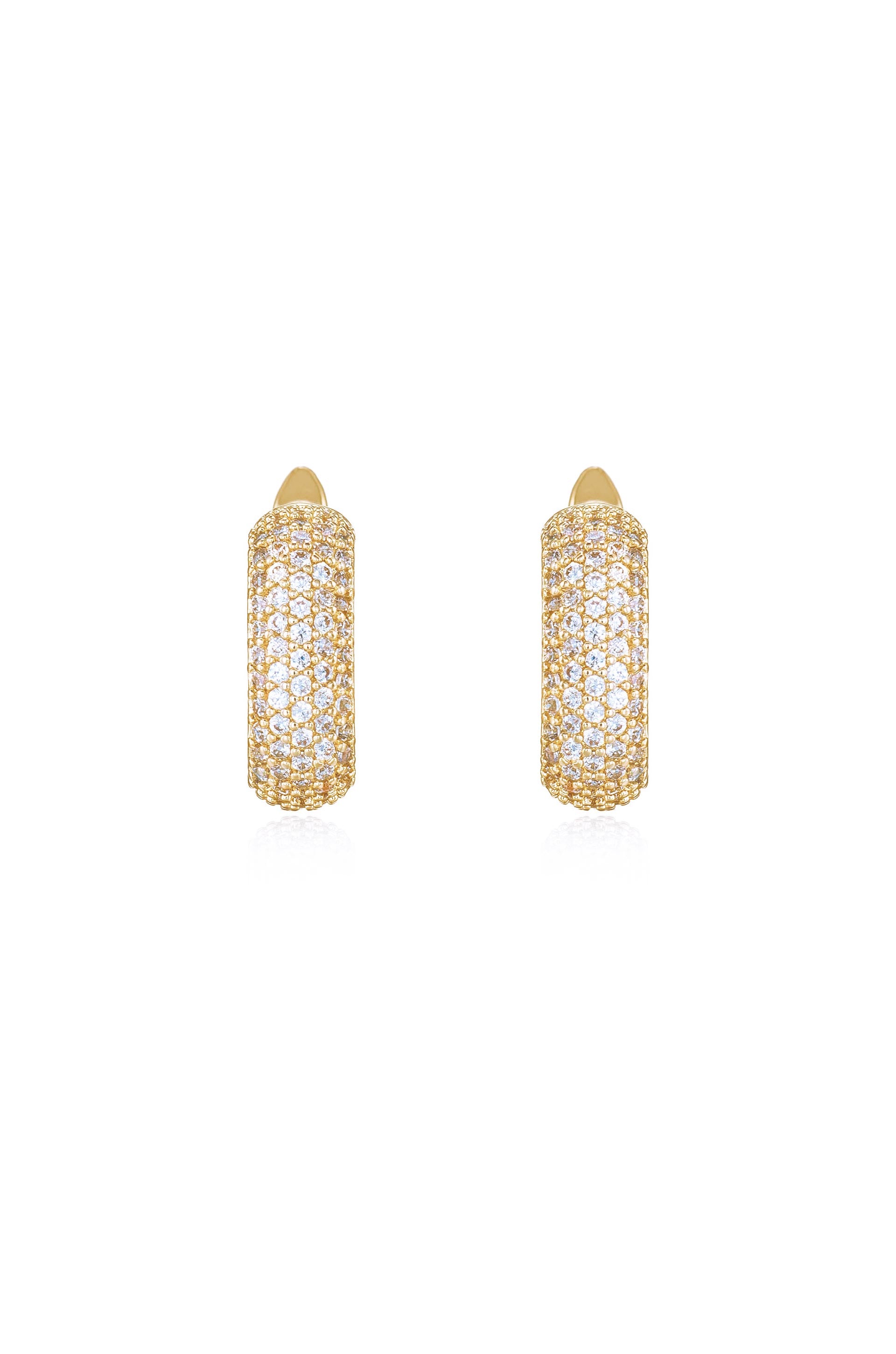 Little Reminders Crystal 18k Gold Plated Mini Hoop Earrings front