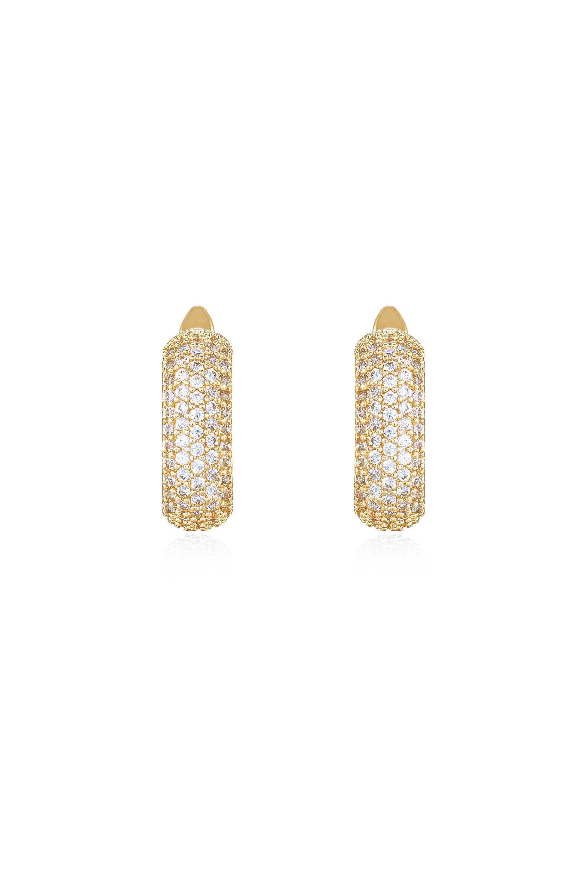 Little Reminders Crystal 18k Gold Plated Mini Hoop Earrings front