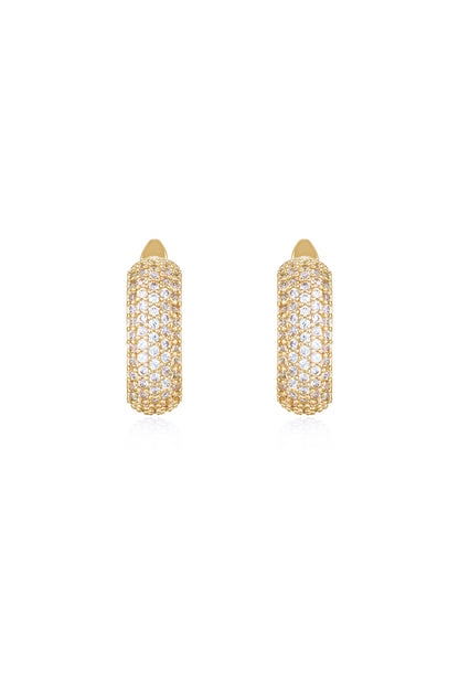 Little Reminders Crystal 18k Gold Plated Mini Hoop Earrings front