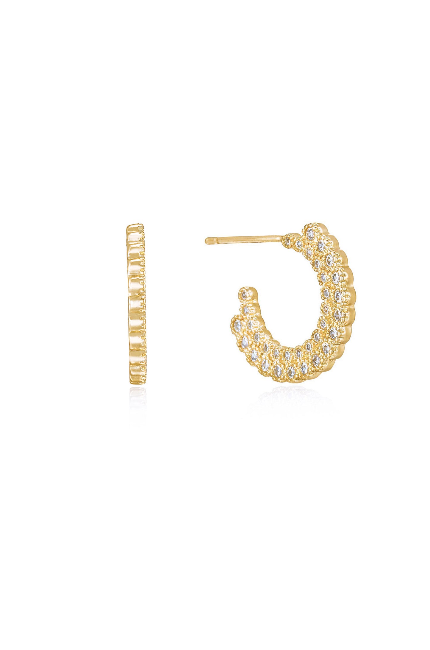 Forever Shine Crystal 18k Gold Plated Mini Hoop Earrings