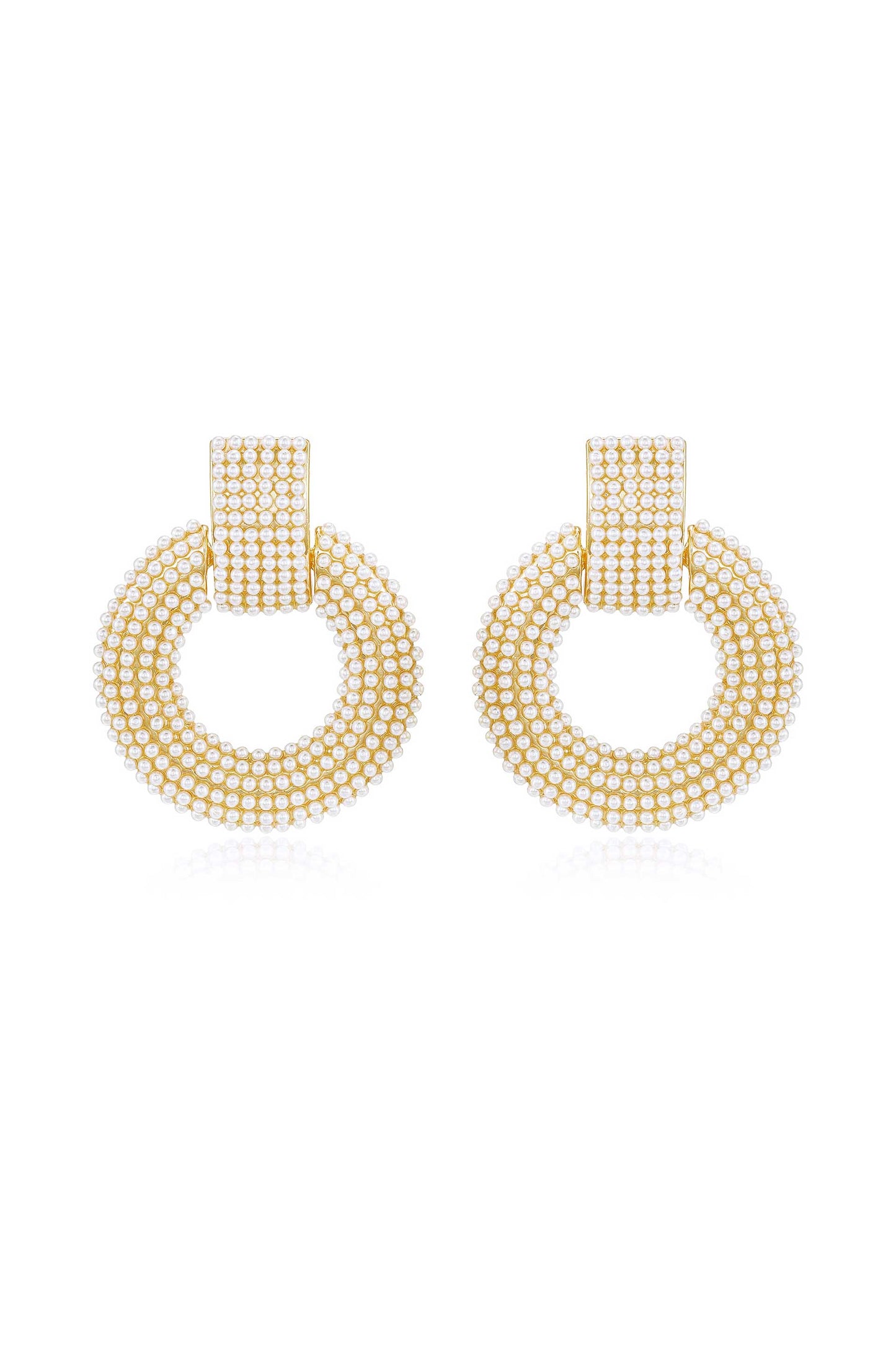 Pearl Statement 18k Gold Plated Earrings