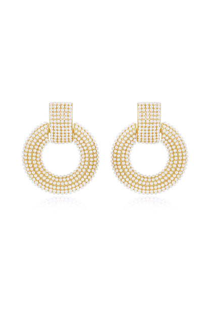 Pearl Statement 18k Gold Plated Earrings