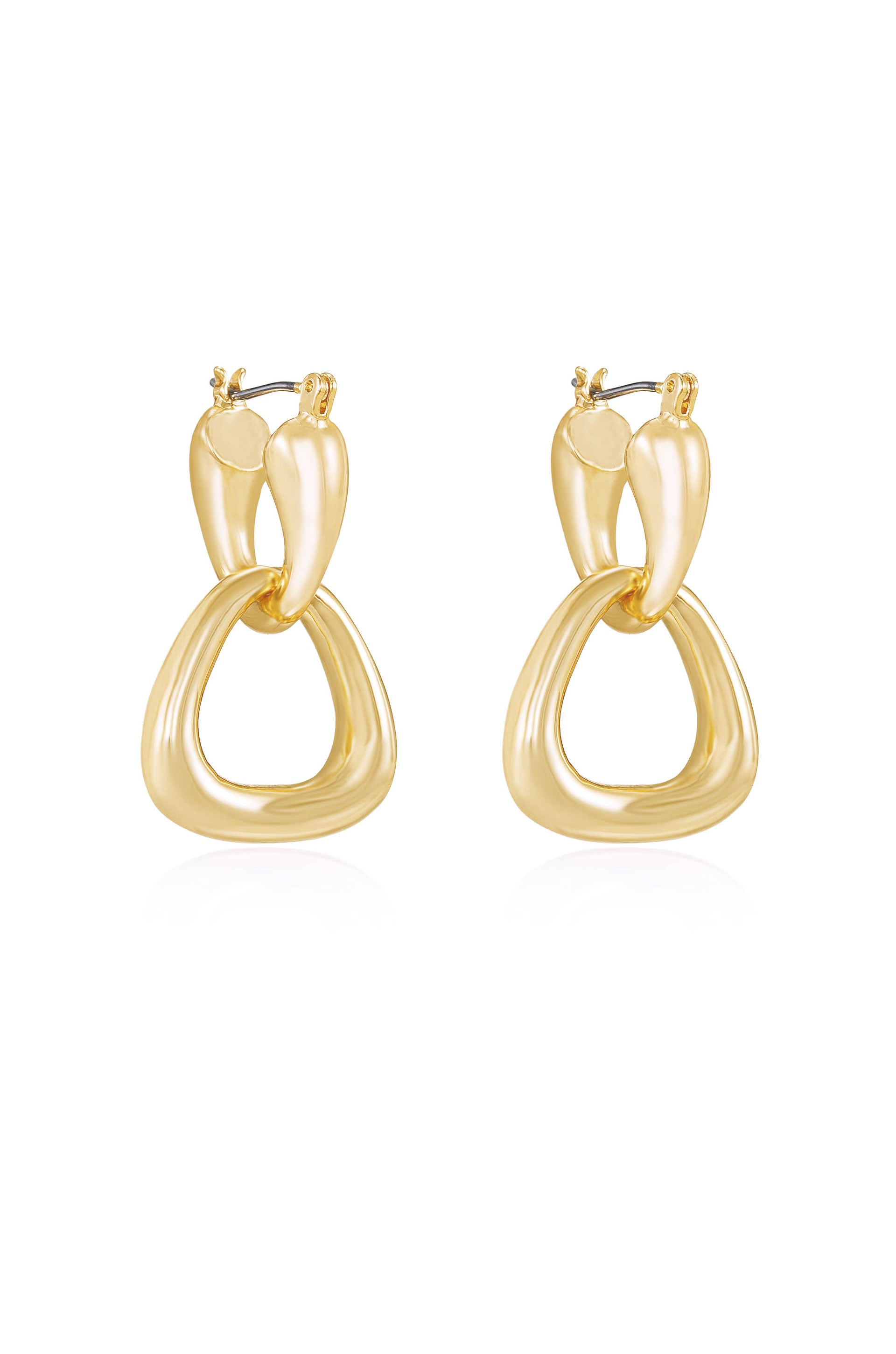 Baby Double Dangle Hoop 18k Gold Plated Earrings side