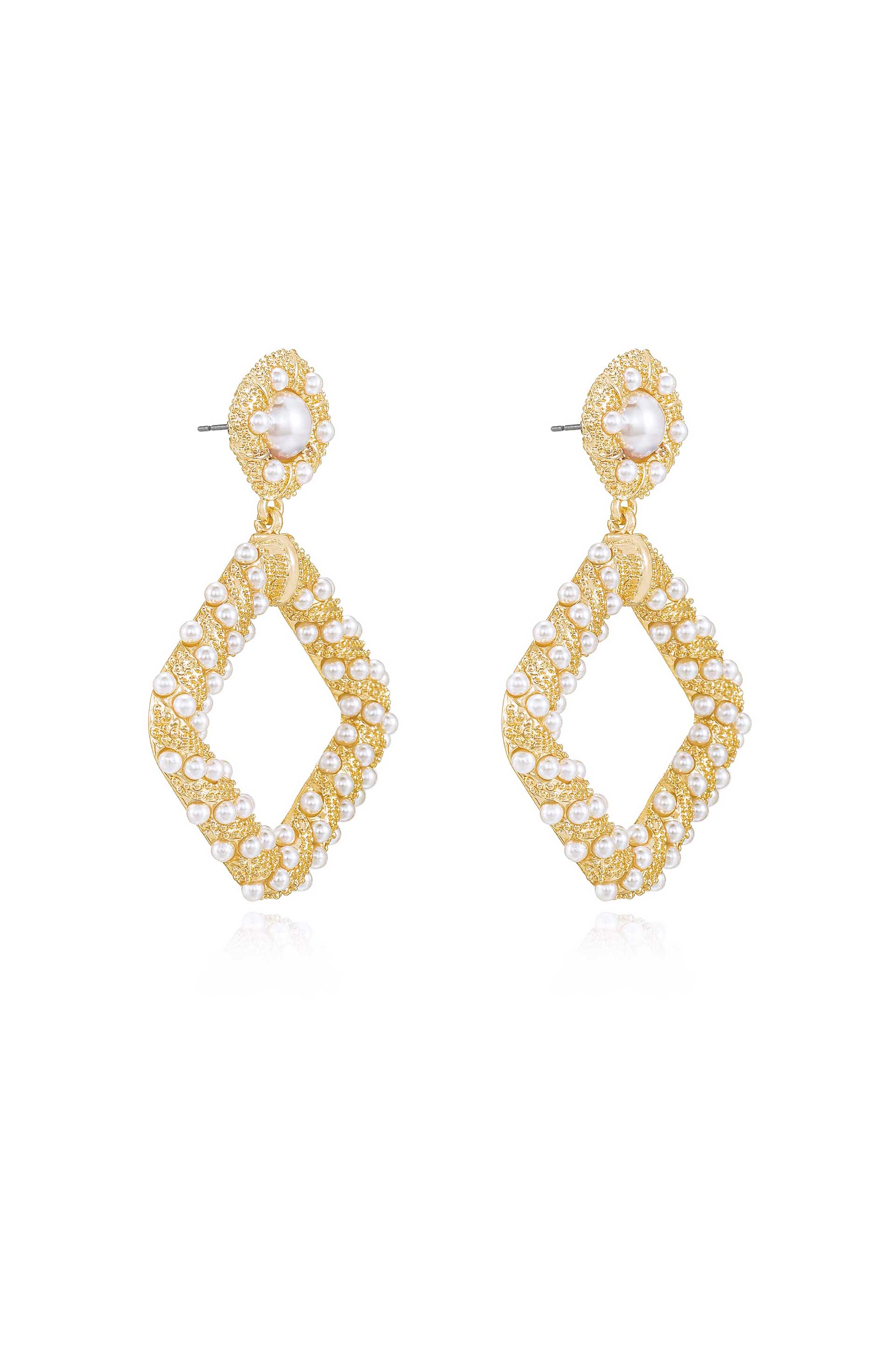 Pearl Knocker Earrings side