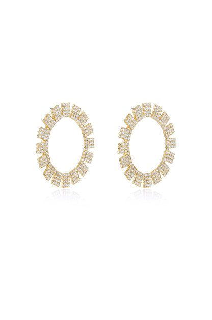 Crystal Sunbeam 18k Gold Plated Earrings side
