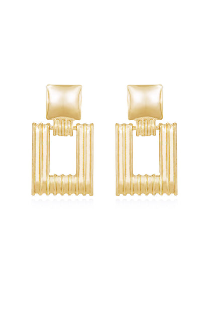 Moving Up Square Dangle 18k Gold Plated Earrings