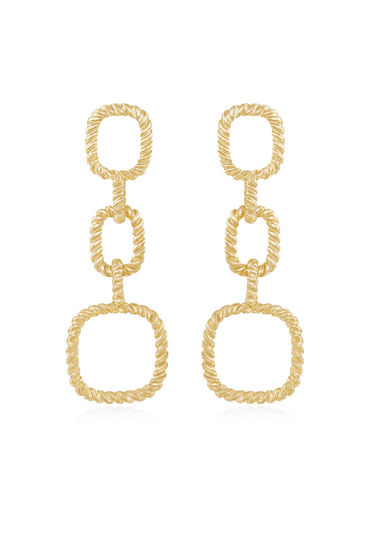 Mia Textured Drop 18k Gold Plated Earrings